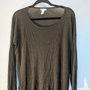 Basic Knit Sweater in Olive Khaki